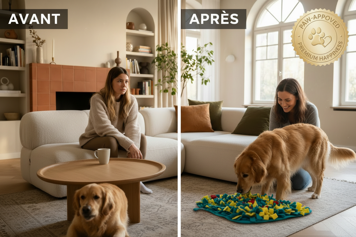 Transformation avant après avec tapis de reniflage Image